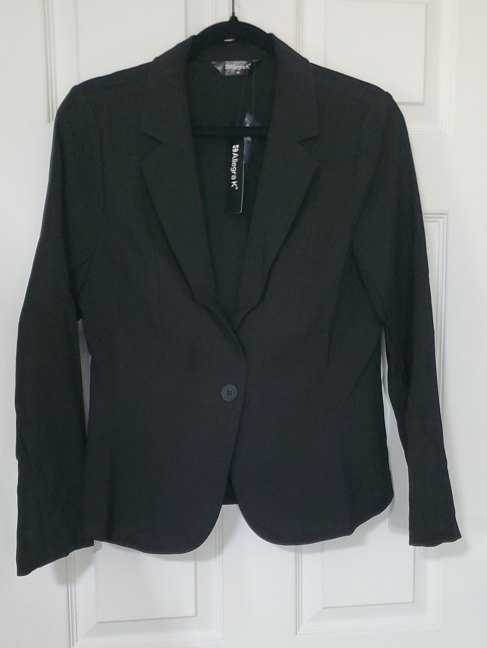 Allegra K Black Tailored Single-Button Blazer